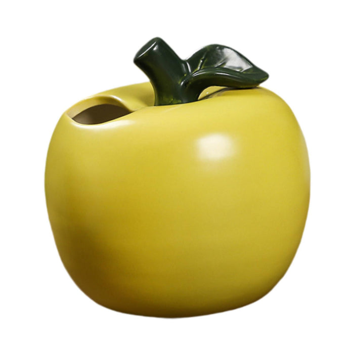 Crofta Fruit Shaped Ceramic Flower Vase Office Fireplace Organizer Propagation Vase Green apple