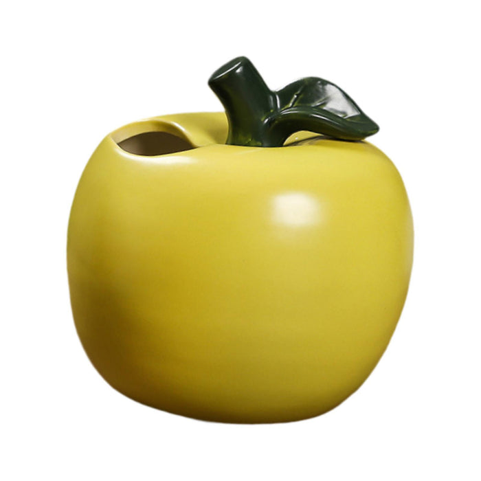 Crofta Fruit Shaped Ceramic Flower Vase Office Fireplace Organizer Propagation Vase Green apple