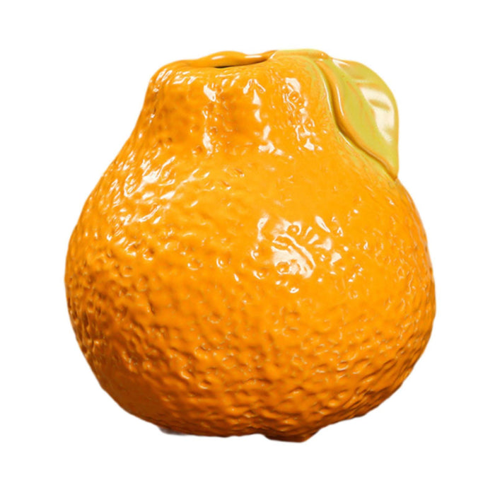 Crofta Fruit Shaped Ceramic Flower Vase Office Fireplace Organizer Propagation Vase Orange