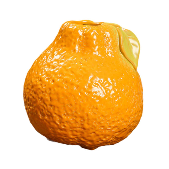 Crofta Fruit Shaped Ceramic Flower Vase Office Fireplace Organizer Propagation Vase Orange