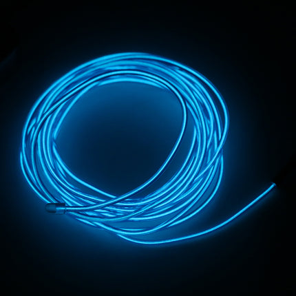 Crofta 2 Pieces Luminescent Neon LED Lights Glow EL Wire String 5 Meters Blue Red