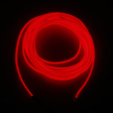 Crofta 2 Pieces Luminescent Neon LED Lights Glow EL Wire String 5 Meters Blue Red