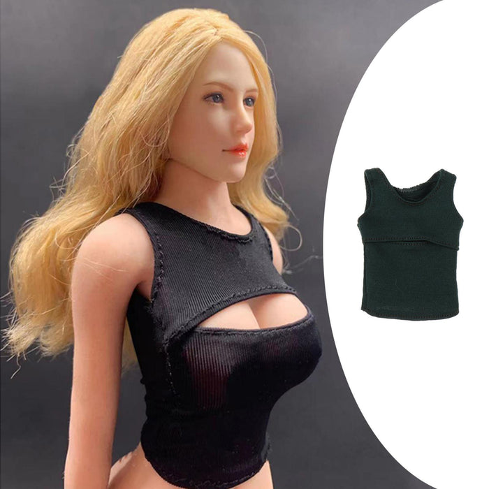 Crofta 1/6 Scale Women's Vest Clothes for CG CY Girl 12'' Action Figure Accs Black