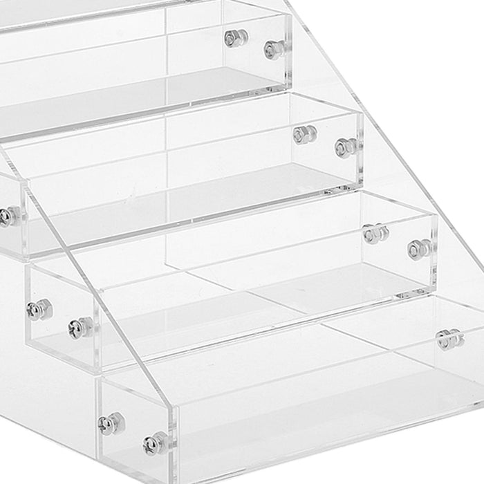 Crofta Tiered Acrylic Stands Clear Display Shelf for Cosmetic Cupcakes Model Car Five-tiers