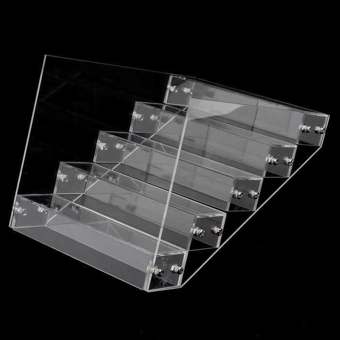 Crofta Tiered Acrylic Stands Clear Display Shelf for Cosmetic Cupcakes Model Car Five-tiers