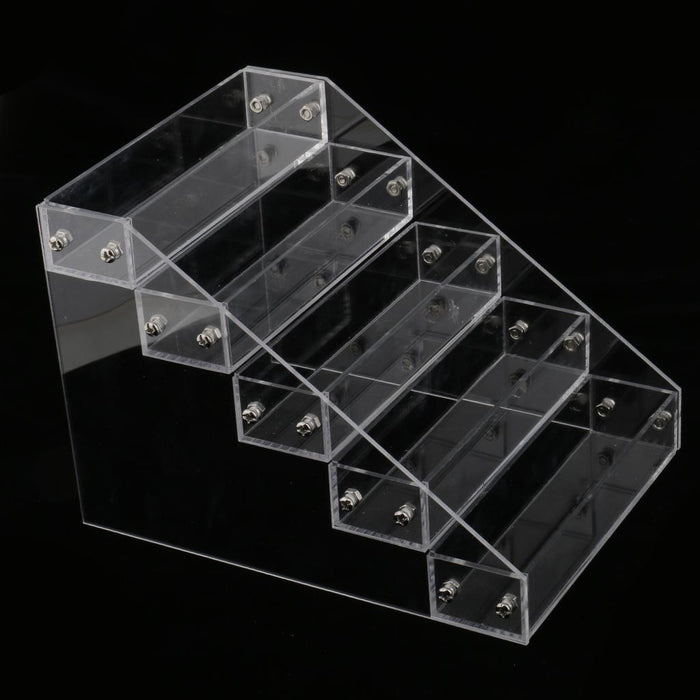 Crofta Tiered Acrylic Stands Clear Display Shelf for Cosmetic Cupcakes Model Car Five-tiers