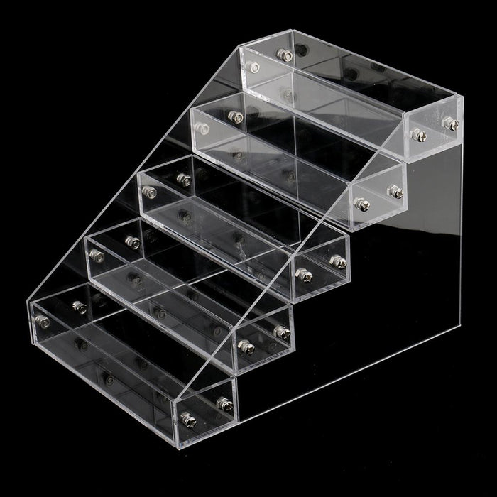 Crofta Tiered Acrylic Stands Clear Display Shelf for Cosmetic Cupcakes Model Car Five-tiers