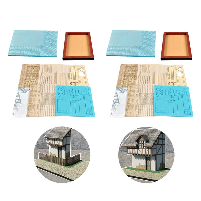 Crofta 1:35 Wooden House Ruins Model Unfinished Architecture Model Building Scenery Style A