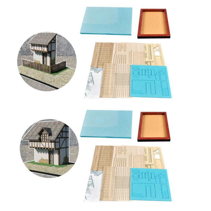 Crofta 1:35 Wooden House Ruins Model Unfinished Architecture Model Building Scenery Style A