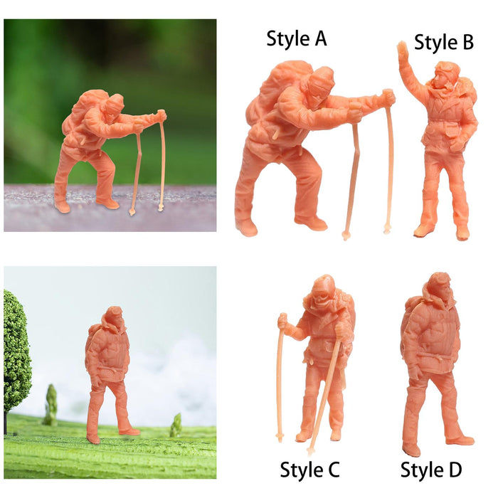 Crofta 1/64 Scale Unpainted People Figures Miniature for DIY Miniature Scenes Decor Style A