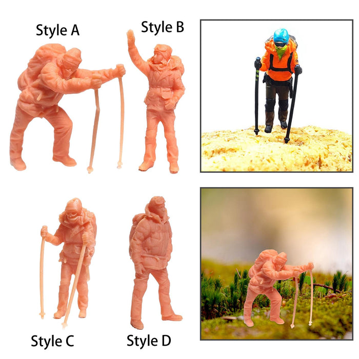 Crofta 1/64 Scale Unpainted People Figures Miniature for DIY Miniature Scenes Decor Style A