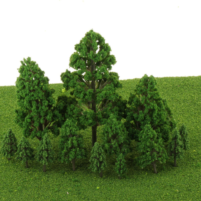 Crofta 62 Pieces Simulation Miniature Tree for Diorama Layout DIY Scenery Landscape Pines and Poplar