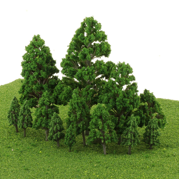 Crofta 62 Pieces Simulation Miniature Tree for Diorama Layout DIY Scenery Landscape Pines and Poplar