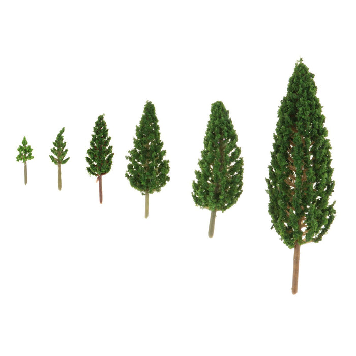 Crofta 62 Pieces Simulation Miniature Tree for Diorama Layout DIY Scenery Landscape Pines and Poplar