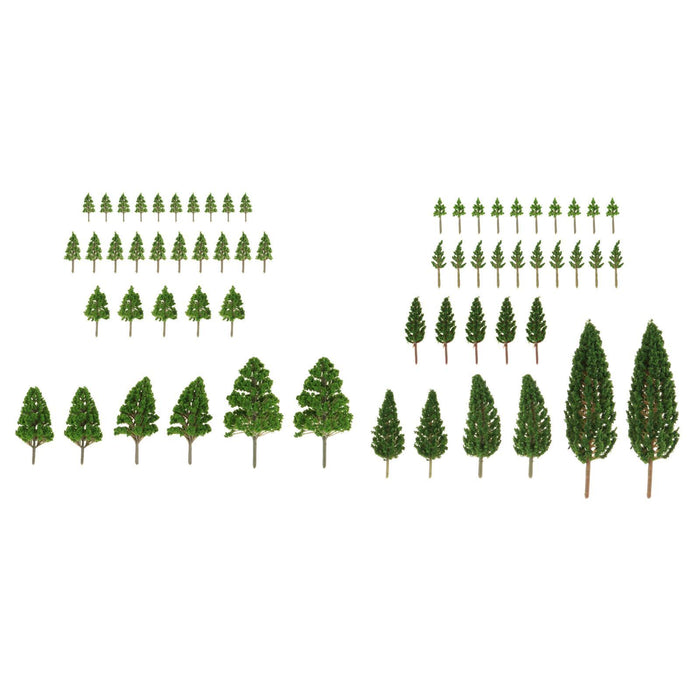 Crofta 62 Pieces Simulation Miniature Tree for Diorama Layout DIY Scenery Landscape Pines and Poplar