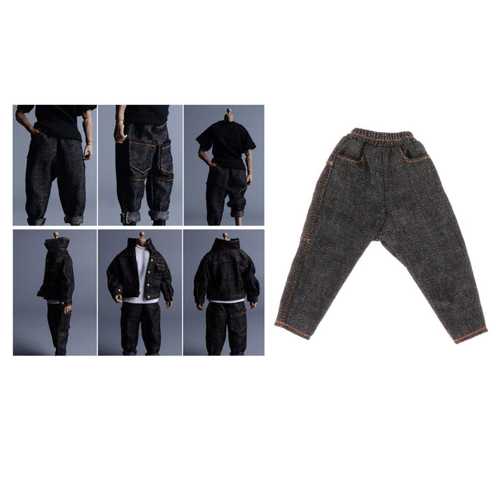 Crofta Fashion 1/12 Denim Pants Accessories for 6 inch Male Action Figures Dress up