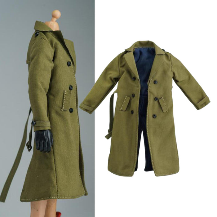 Crofta 1/12 Men Women Trench Coat Handmade Doll Clothes for 6 inch Figures Body