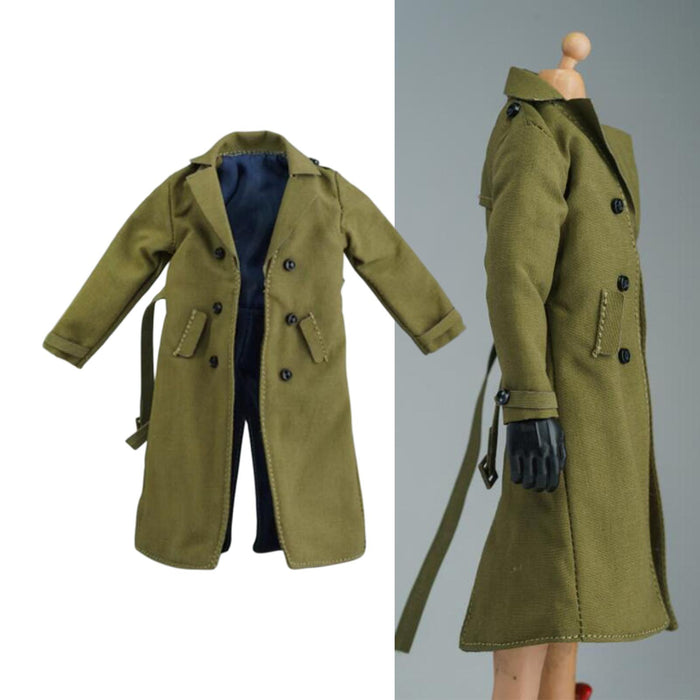 Crofta 1/12 Men Women Trench Coat Handmade Doll Clothes for 6 inch Figures Body