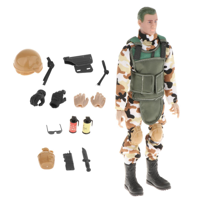 Crofta 12" Action Figures Playset Teens 1:6 Scale Model Soldiers Action Figure Green A