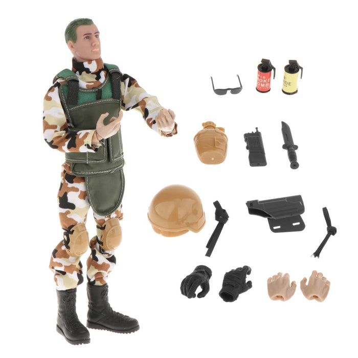 Crofta 12" Action Figures Playset Teens 1:6 Scale Model Soldiers Action Figure Green A