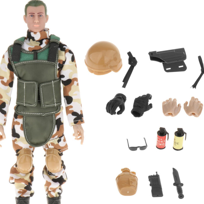 Crofta 12" Action Figures Playset Teens 1:6 Scale Model Soldiers Action Figure Green A