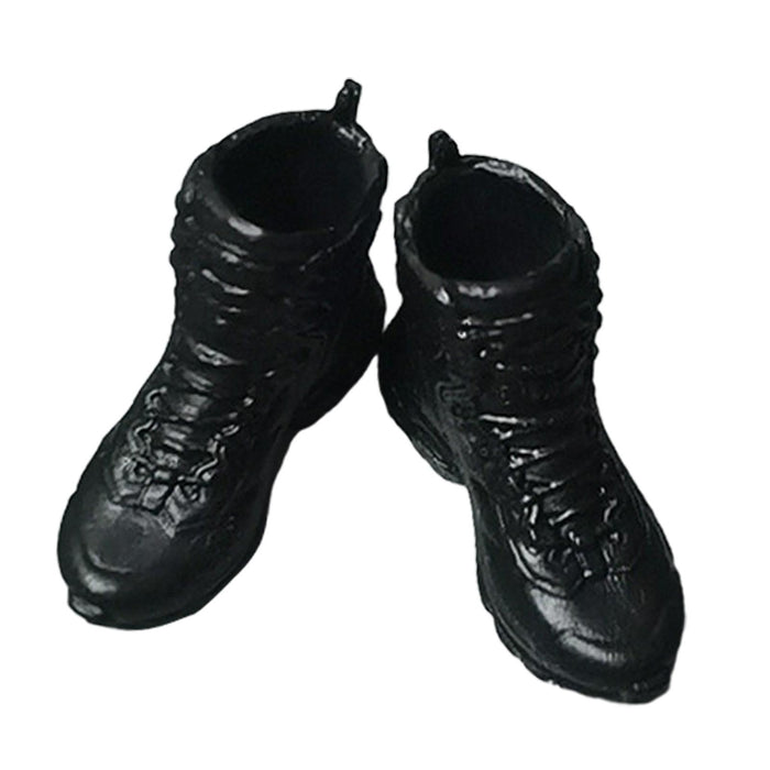 Crofta 1:12 Scale Male Soldier Shoes Doll Figures Accessory for 6 inch Figures Body Black