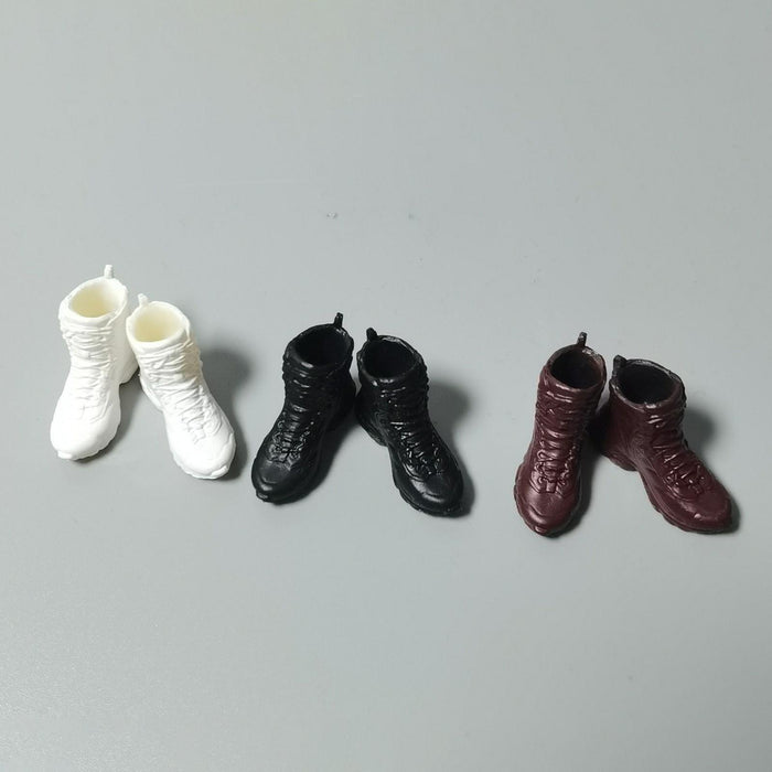 Crofta 1:12 Scale Male Soldier Shoes Doll Figures Accessory for 6 inch Figures Body Dark Red