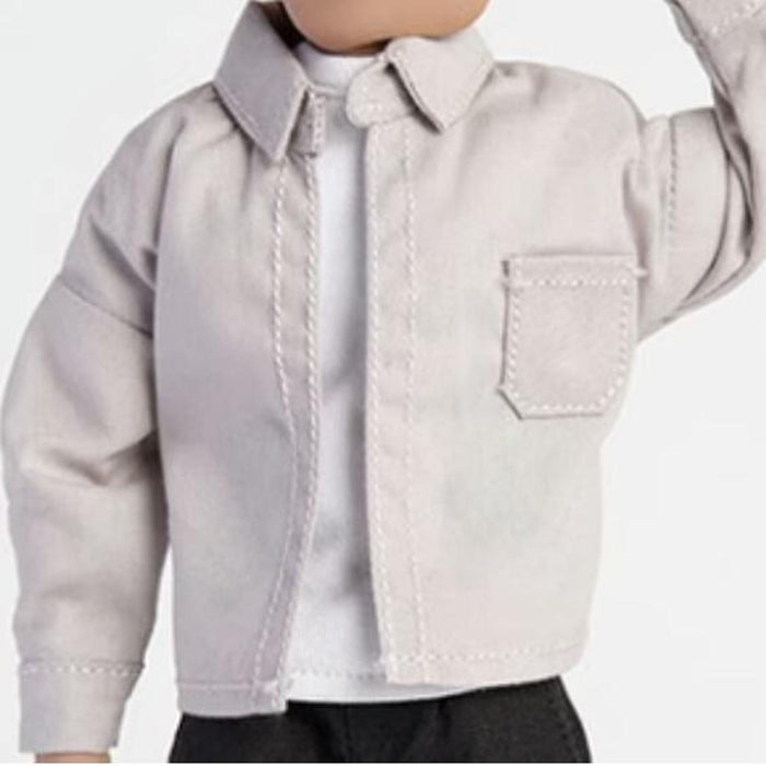 Crofta 1/12 Scale Shirt T Shirt Pants Set for 6 inch Doll Model Male Action Figures Light Gray