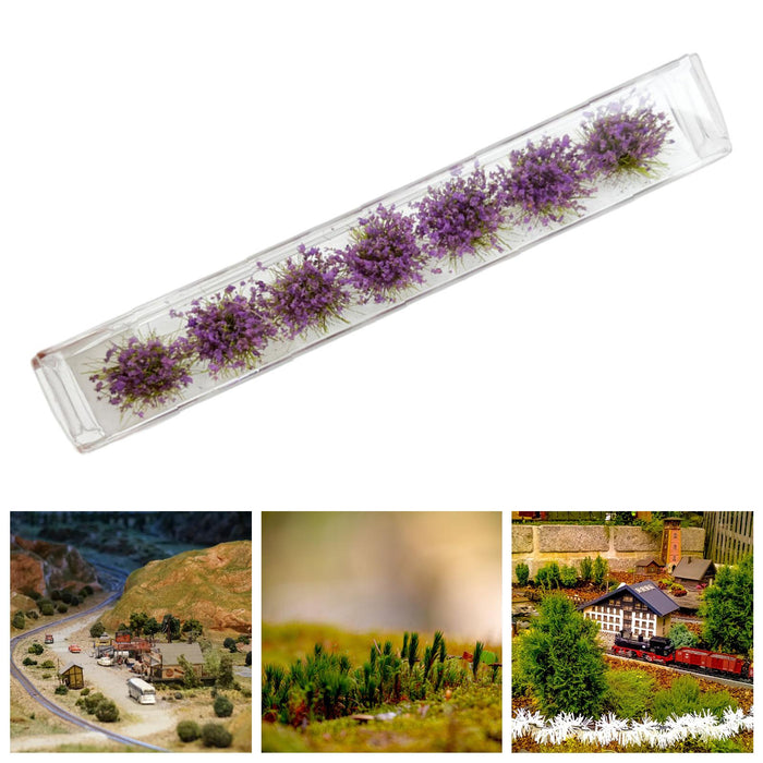 Crofta 7x 1:35 1:48 1:72 1:87 Miniature Grass for Landscape Layout Railroad Scenery Violet