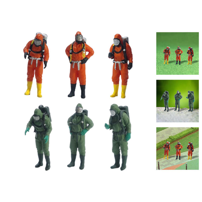 Crofta 3x Standing Firefighter Figure Model Resin Character Doll School Project Model 2.8cm orange