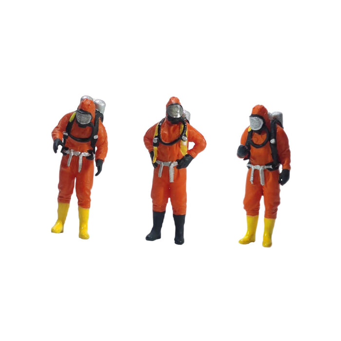 Crofta 3x Standing Firefighter Figure Model Resin Character Doll School Project Model 2.8cm orange