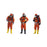 Crofta 3x Standing Firefighter Figure Model Resin Character Doll School Project Model 2.8cm orange