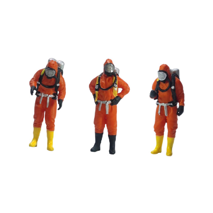 Crofta 3x Standing Firefighter Figure Model Resin Character Doll School Project Model 2.8cm orange