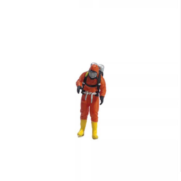 Crofta 3x Standing Firefighter Figure Model Resin Character Doll School Project Model 2cm orange