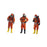 Crofta 3x Standing Firefighter Figure Model Resin Character Doll School Project Model 2cm orange