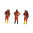 Crofta 3x Standing Firefighter Figure Model Resin Character Doll School Project Model 2cm orange