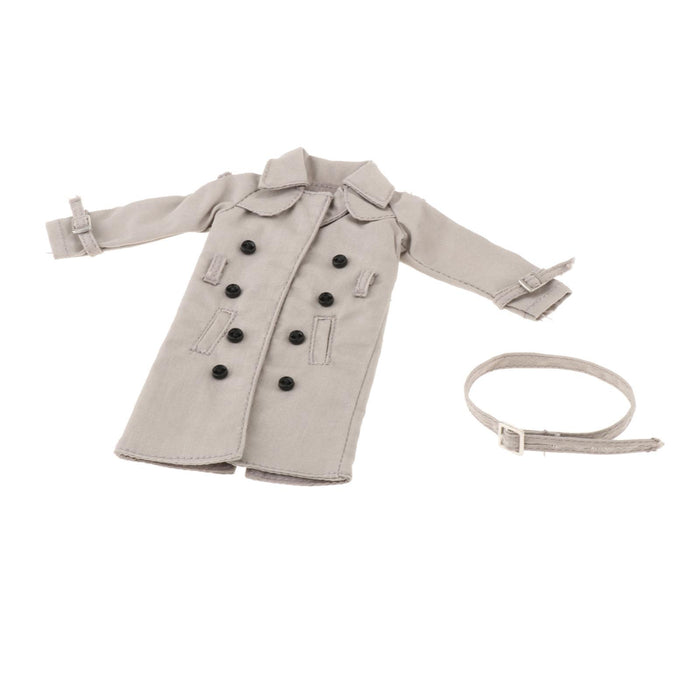 Crofta 1/12 Scale Trench Coat 1/12 Scale Figure Doll Clothes for 6inch Male Figures Gray