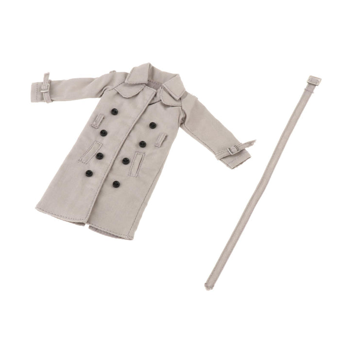 Crofta 1/12 Scale Trench Coat 1/12 Scale Figure Doll Clothes for 6inch Male Figures Gray