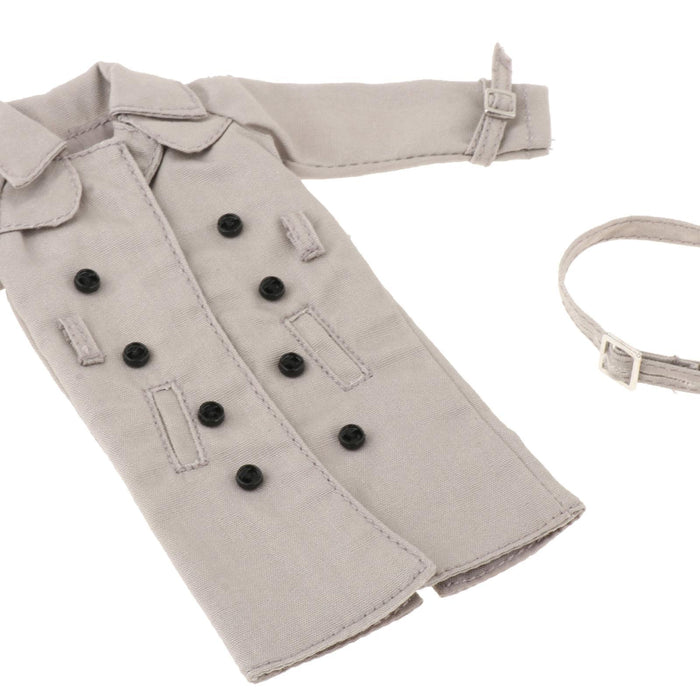 Crofta 1/12 Scale Trench Coat 1/12 Scale Figure Doll Clothes for 6inch Male Figures Gray