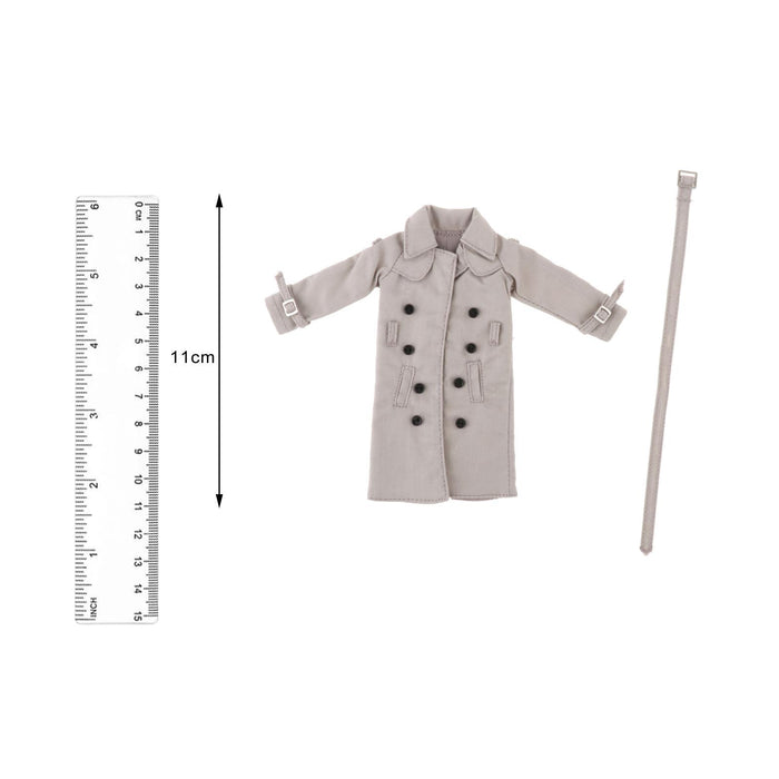 Crofta 1/12 Scale Trench Coat 1/12 Scale Figure Doll Clothes for 6inch Male Figures Gray