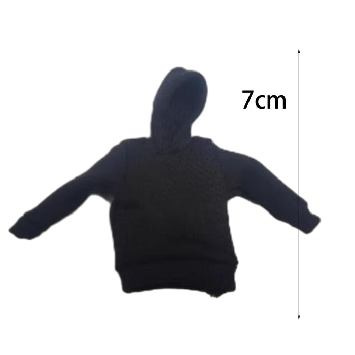 Crofta 1/12 Scale Male Figure Hoodies Top for 6 inch Male Collectable Action Figure Black