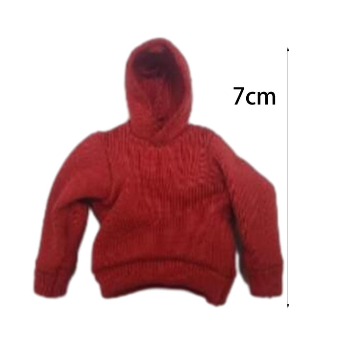 Crofta 1/12 Scale Male Figure Hoodies Top for 6 inch Male Collectable Action Figure Red