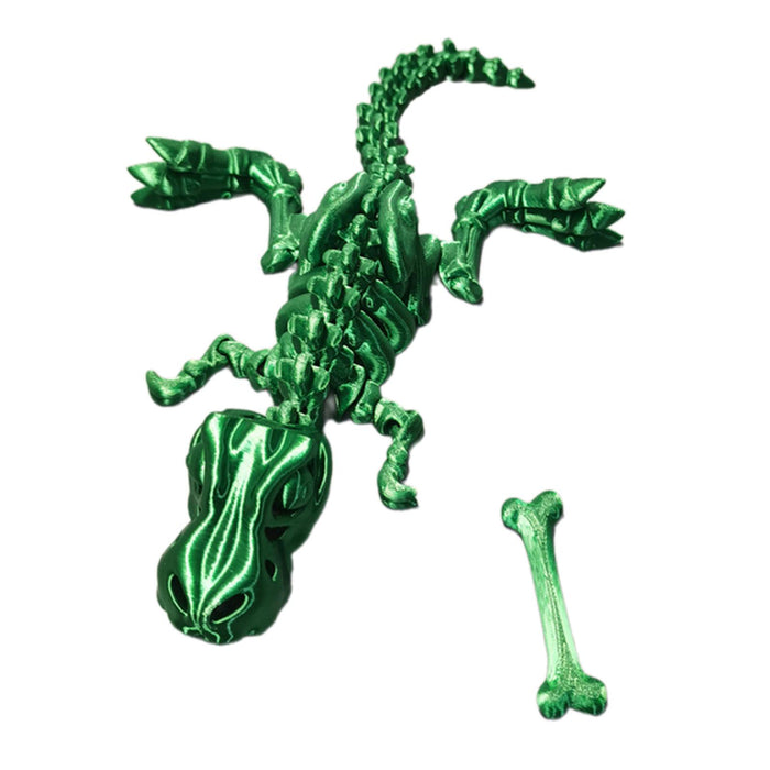 Crofta 3D Printed Articulated Dragon Novelty Articulated Dragon for Desk Car Office Green