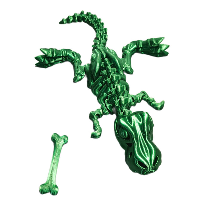 Crofta 3D Printed Articulated Dragon Novelty Articulated Dragon for Desk Car Office Green