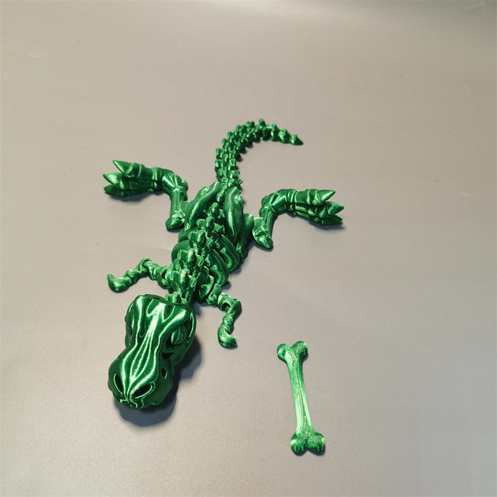 Crofta 3D Printed Articulated Dragon Novelty Articulated Dragon for Desk Car Office Green