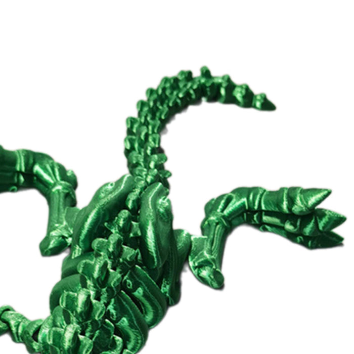 Crofta 3D Printed Articulated Dragon Novelty Articulated Dragon for Desk Car Office Green