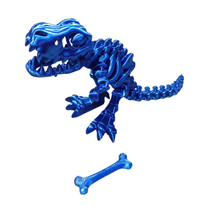 Crofta 3D Printed Articulated Dragon Novelty Articulated Dragon for Desk Car Office Blue