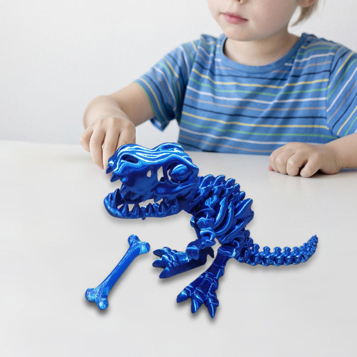 Crofta 3D Printed Articulated Dragon Novelty Articulated Dragon for Desk Car Office Blue