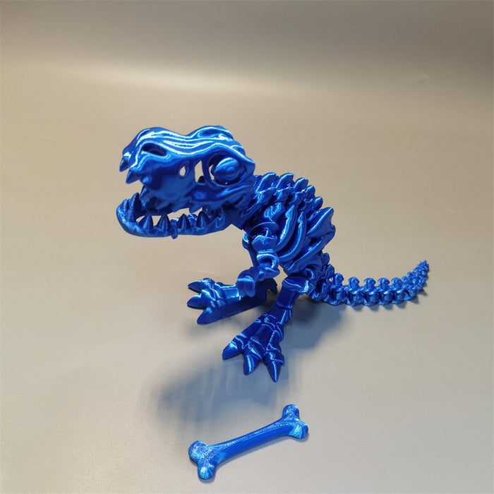 Crofta 3D Printed Articulated Dragon Novelty Articulated Dragon for Desk Car Office Blue