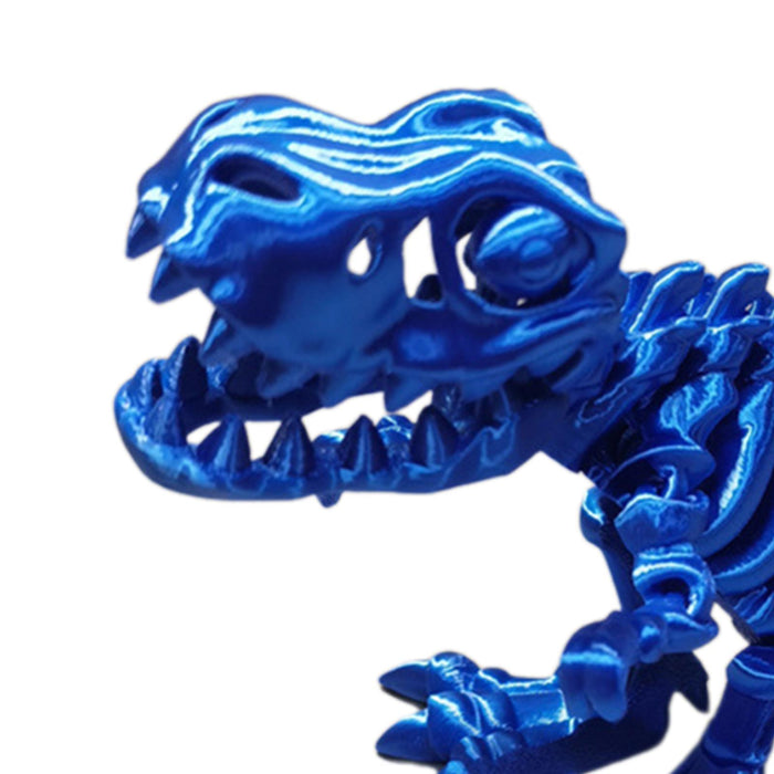 Crofta 3D Printed Articulated Dragon Novelty Articulated Dragon for Desk Car Office Blue